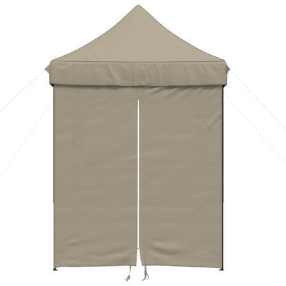 vidaXL Tente de réception pliable escamotable 4 parois latérales taupe