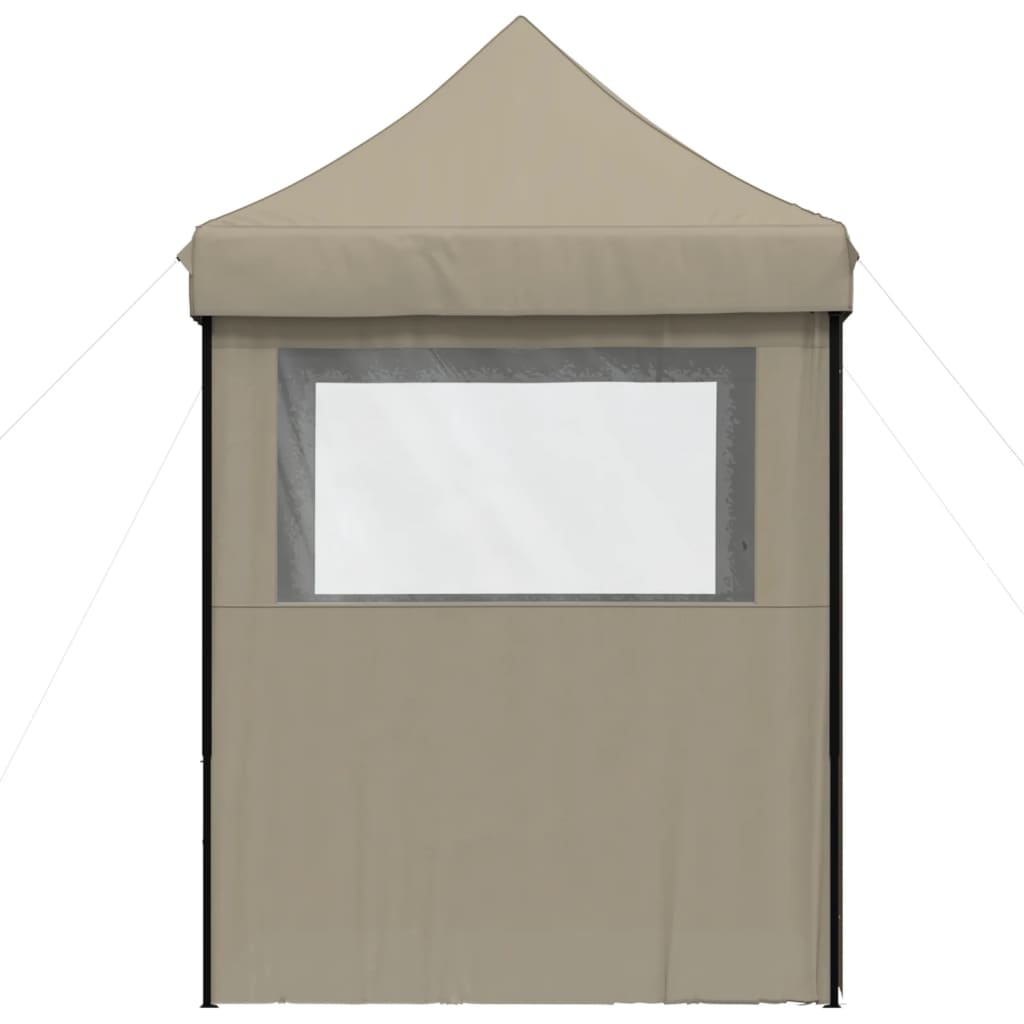 vidaXL Tente de réception pliable escamotable 4 parois latérales taupe