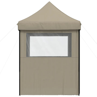 vidaXL Tente de réception pliable escamotable 4 parois latérales taupe
