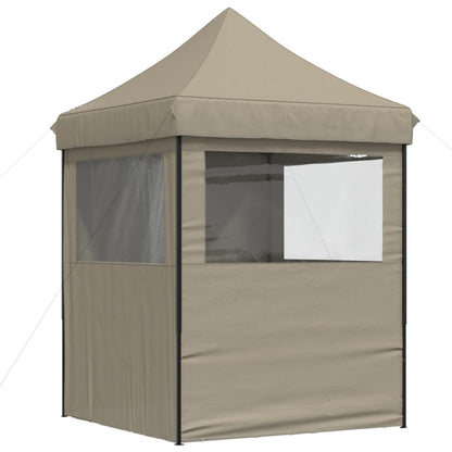 vidaXL Tente de réception pliable escamotable 4 parois latérales taupe