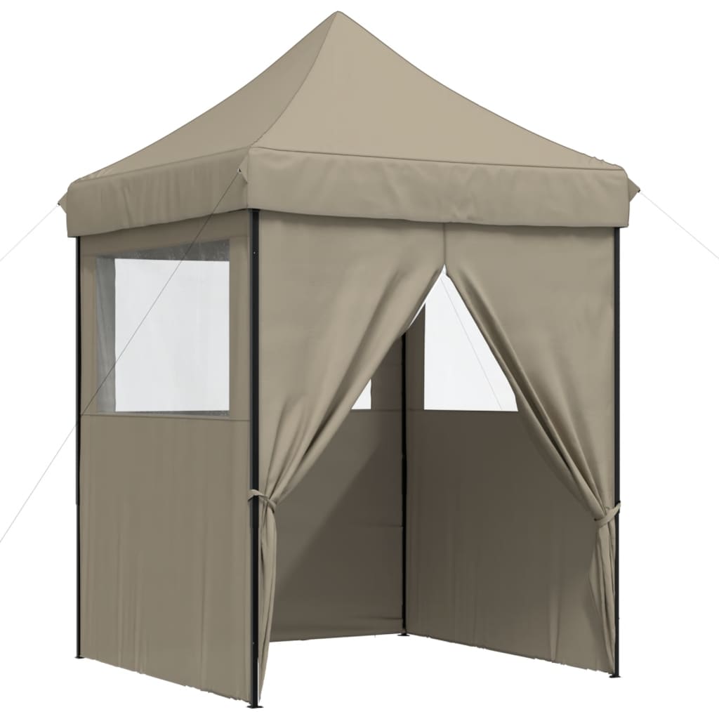 vidaXL Tente de réception pliable escamotable 4 parois latérales taupe