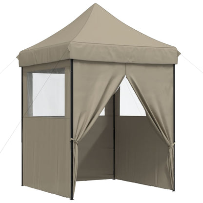 vidaXL Tente de réception pliable escamotable 4 parois latérales taupe