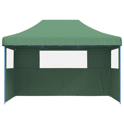 vidaXL Tente de réception pliable escamotable 3 parois latérales vert