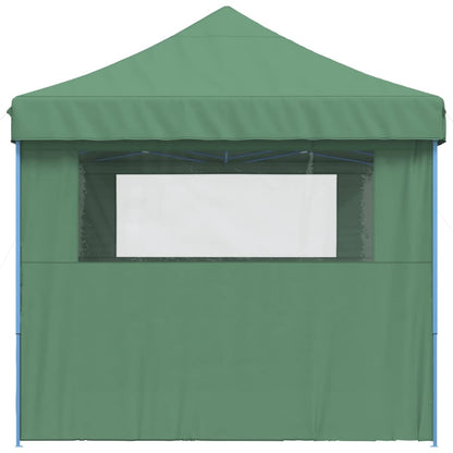 vidaXL Tente de réception pliable escamotable 3 parois latérales vert