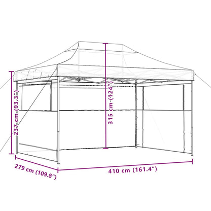 vidaXL Tente de réception pliable escamotable 3 parois latérales vert