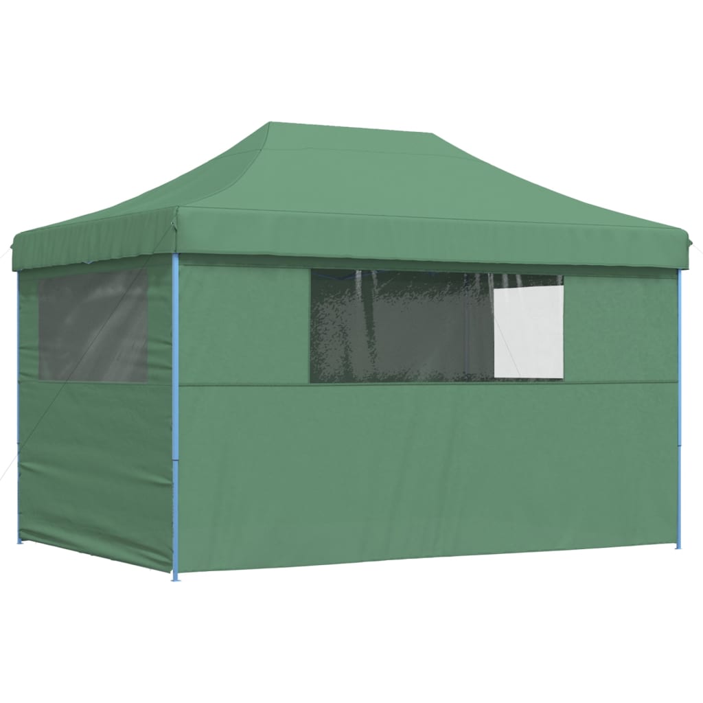 vidaXL Tente de réception pliable escamotable 4 parois latérales vert