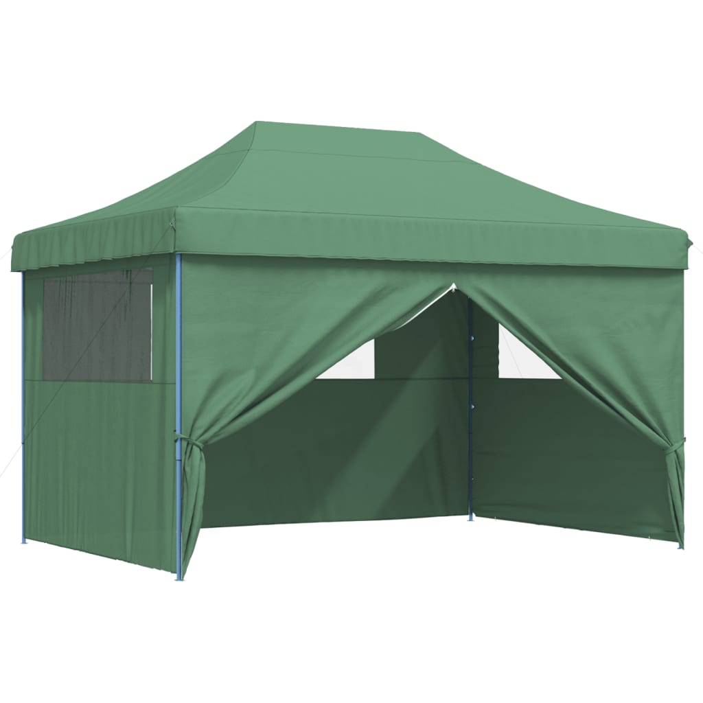 vidaXL Tente de réception pliable escamotable 4 parois latérales vert