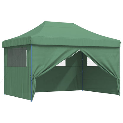 vidaXL Tente de réception pliable escamotable 4 parois latérales vert