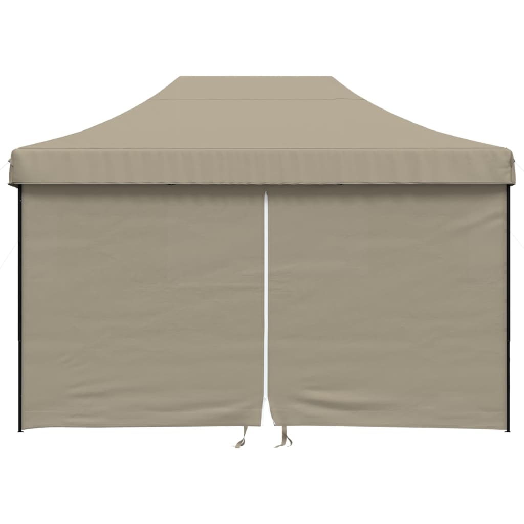 vidaXL Tente de réception pliable escamotable 4 parois latérales taupe