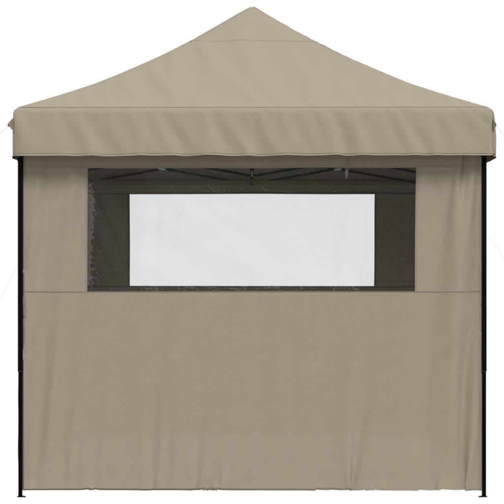 vidaXL Tente de réception pliable escamotable 4 parois latérales taupe
