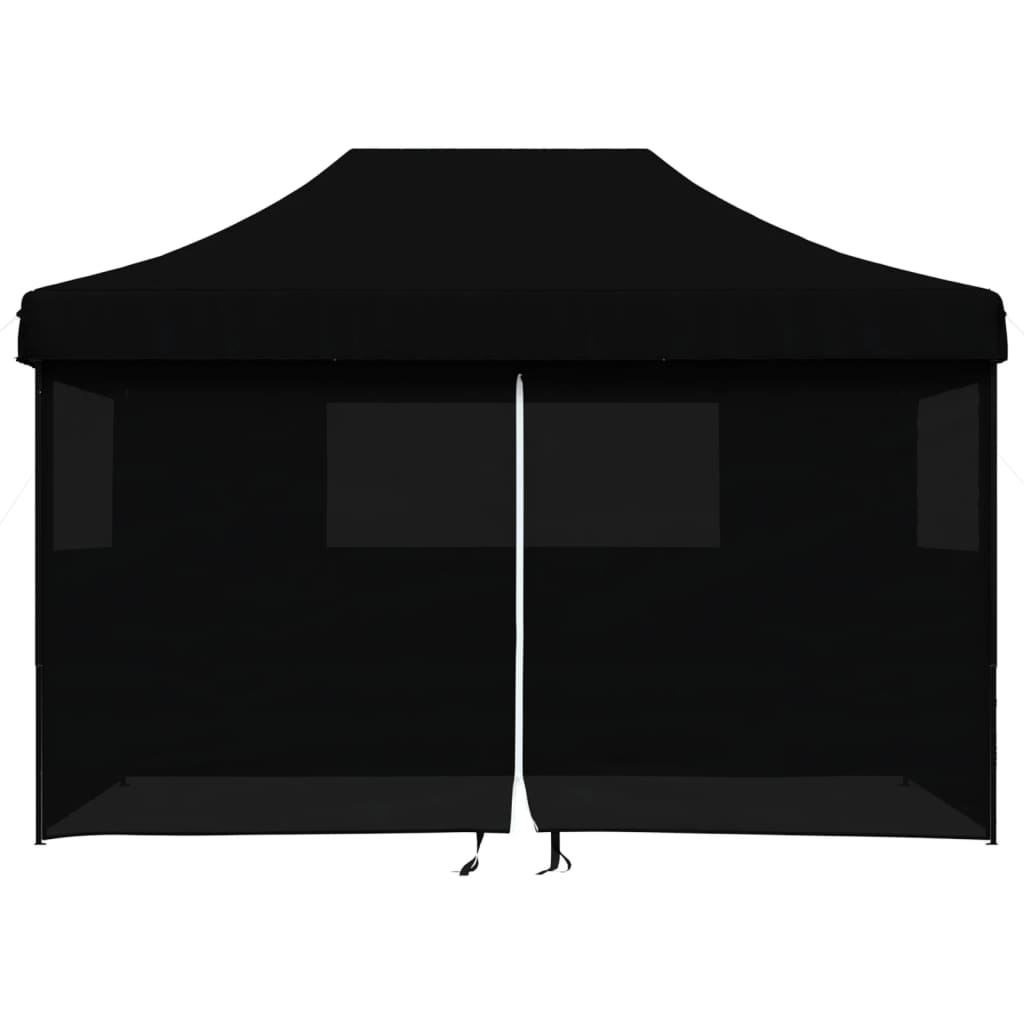 vidaXL Tente de réception pliable escamotable 4 parois latérales noir