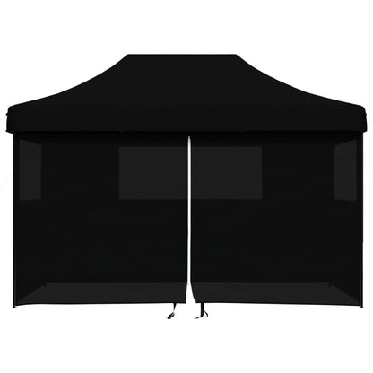 vidaXL Tente de réception pliable escamotable 4 parois latérales noir