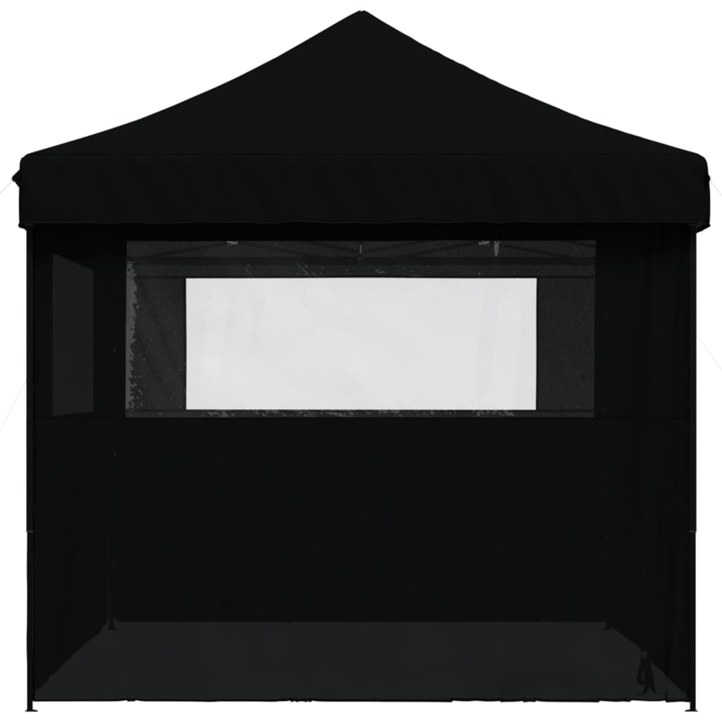 vidaXL Tente de réception pliable escamotable 4 parois latérales noir
