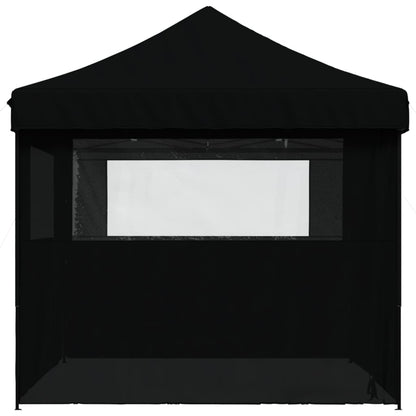 vidaXL Tente de réception pliable escamotable 4 parois latérales noir