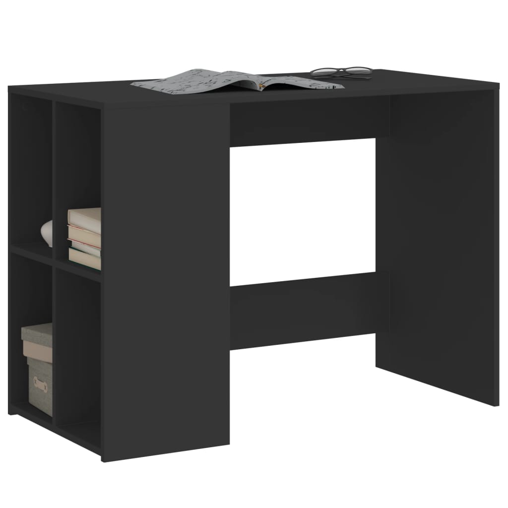 vidaXL Bureau noir 102x50x75 cm bois d'ingénierie
