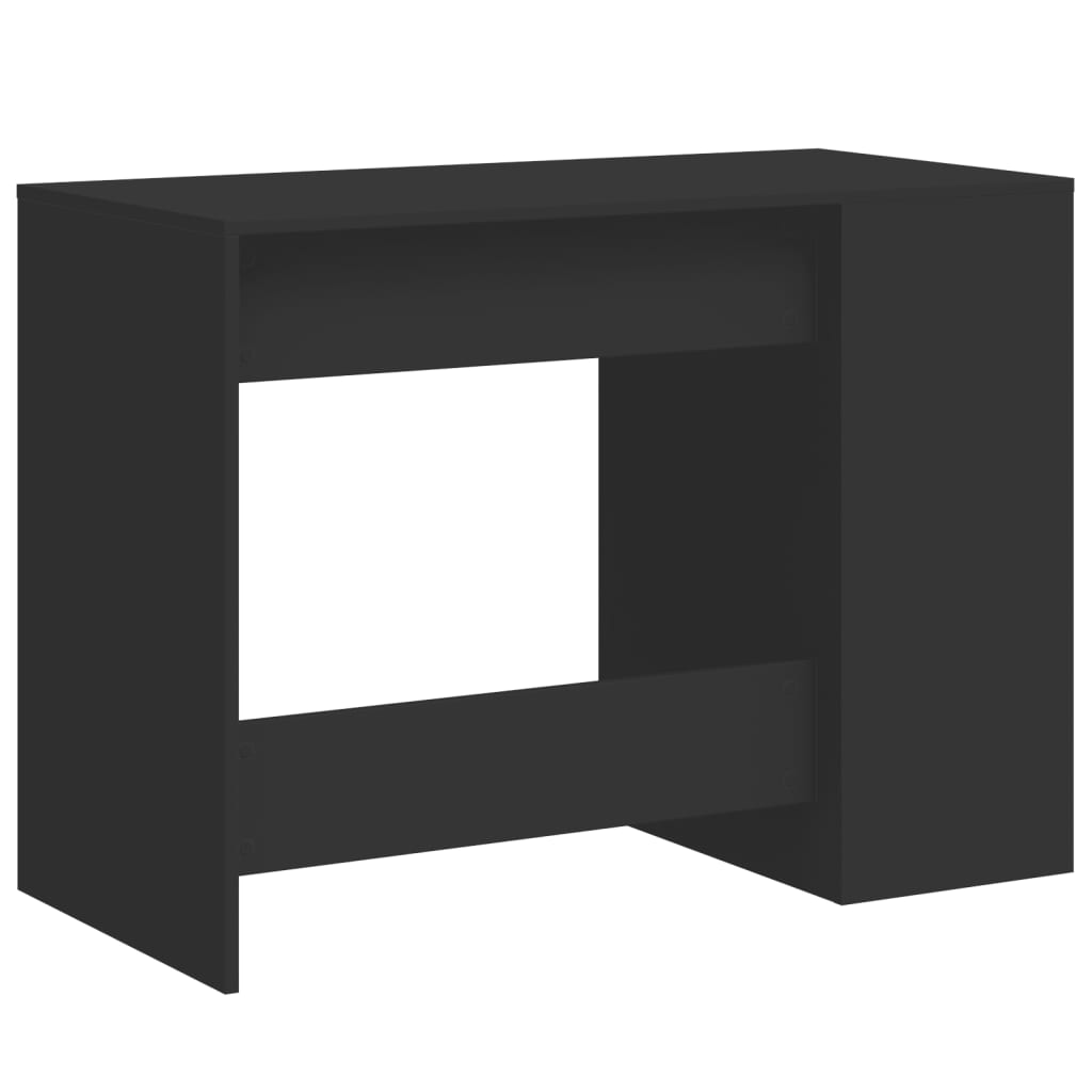vidaXL Bureau noir 102x50x75 cm bois d'ingénierie