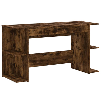 vidaXL Bureau chêne fumé 140x50x75 cm bois d'ingénierie