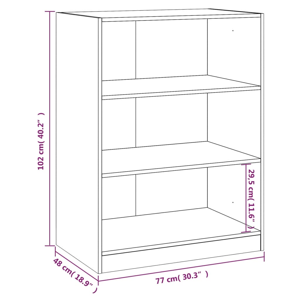 vidaXL Garde-robe sonoma gris 77x48x102 cm bois d'ingénierie