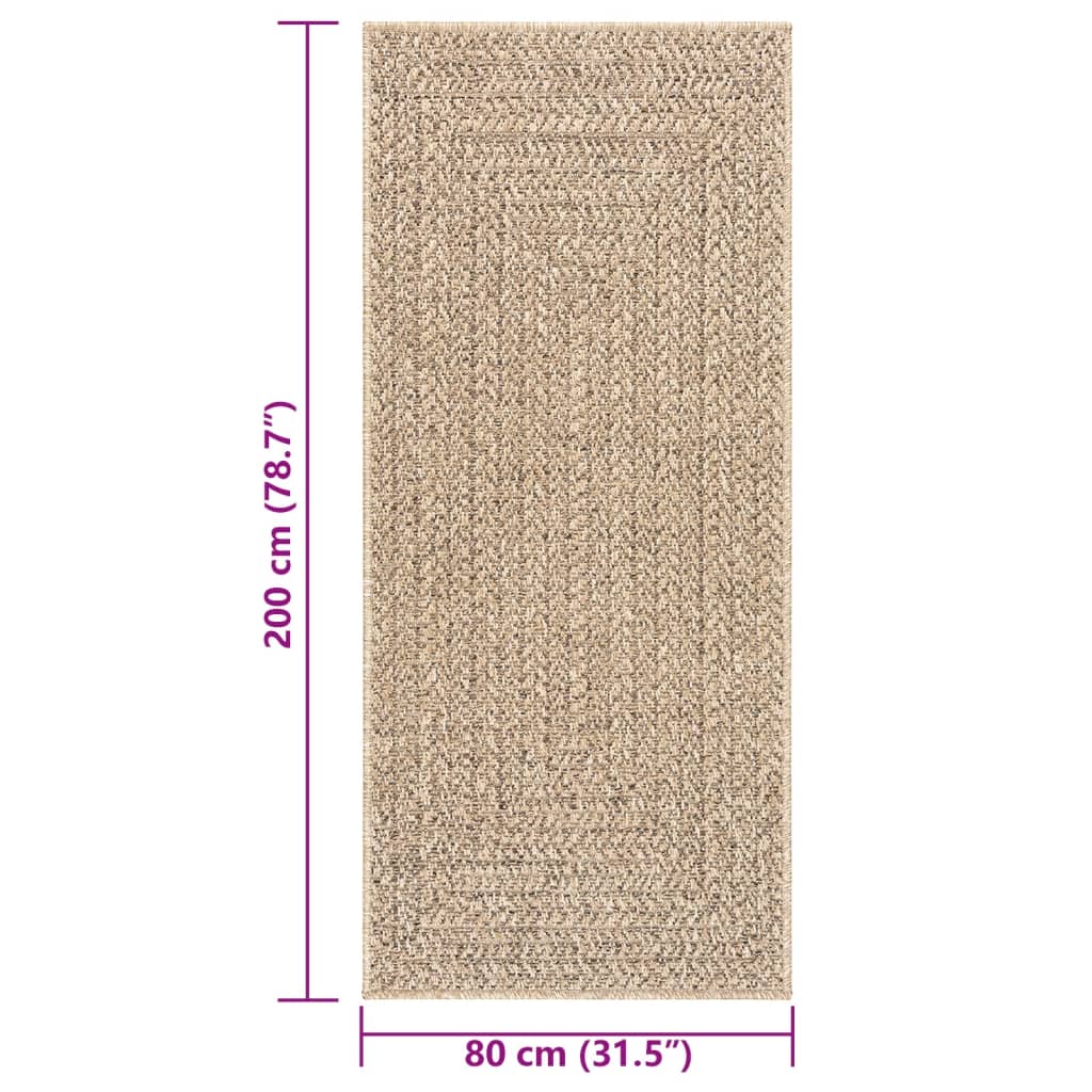 vidaXL Tapis ZIZUR 80x200 cm aspect de jute intérieur et extérieur