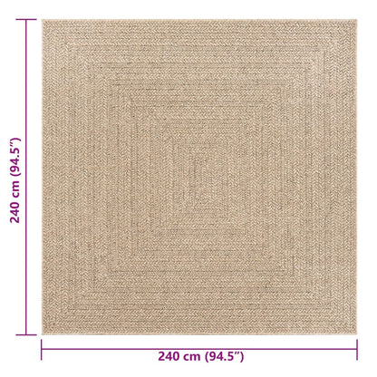 vidaXL Tapis ZIZUR 240x240 cm aspect de jute intérieur et extérieur