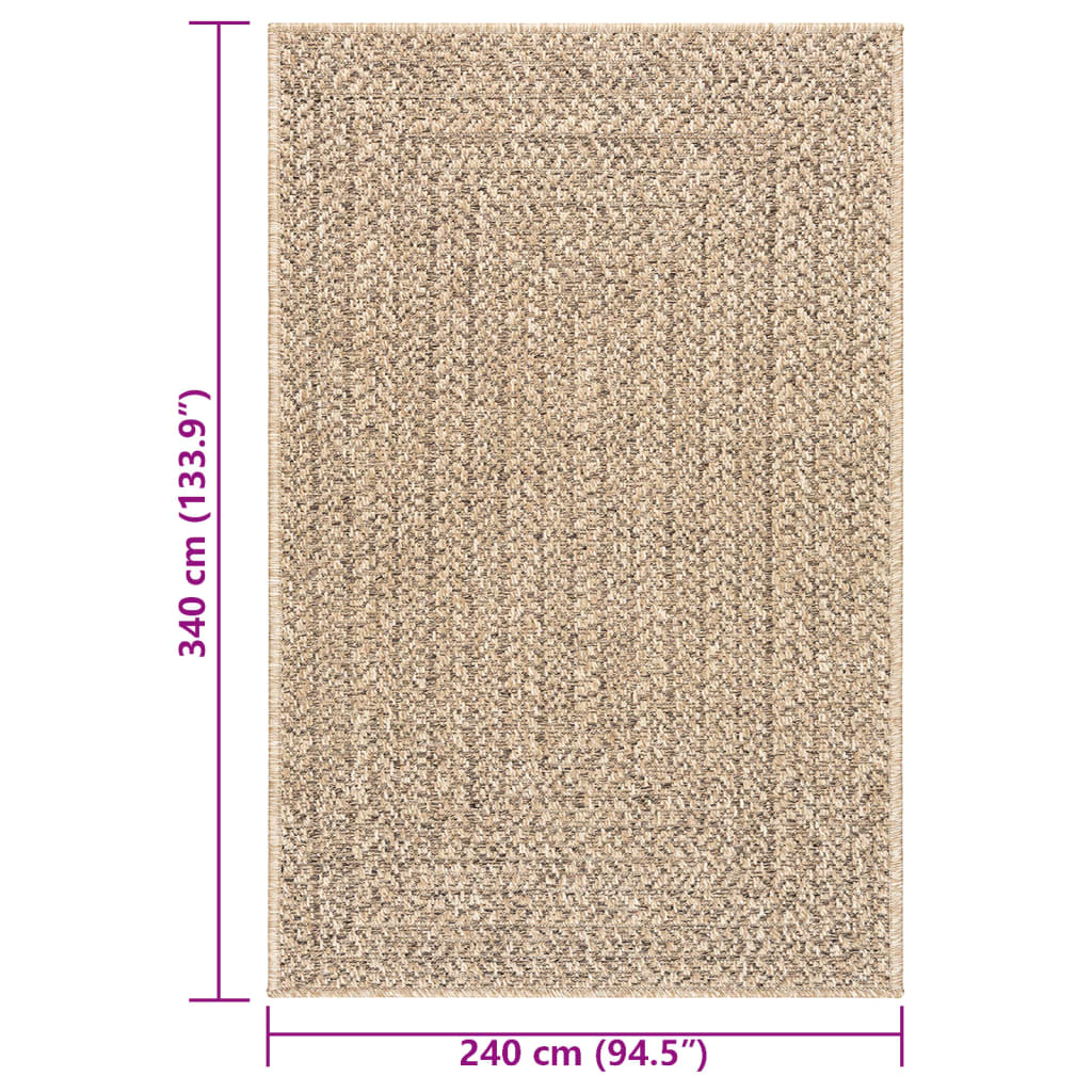 vidaXL Tapis ZIZUR 240x340 cm aspect de jute intérieur et extérieur
