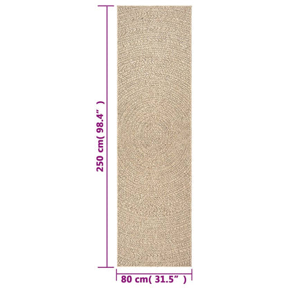 vidaXL Tapis ZIZUR 80x250 cm aspect de jute intérieur et extérieur