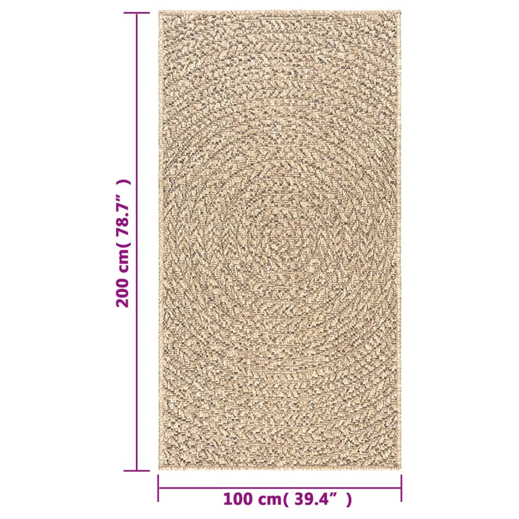 vidaXL Tapis ZIZUR 100x200 cm aspect de jute intérieur et extérieur