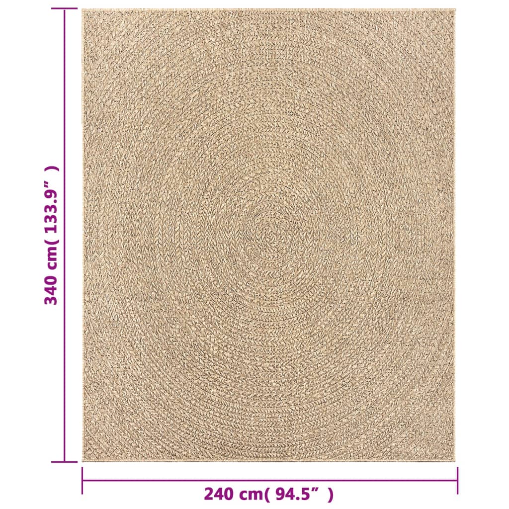 vidaXL Tapis ZIZUR 240x340 cm aspect de jute intérieur et extérieur