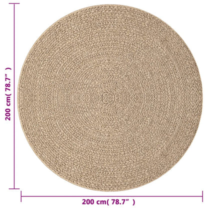 vidaXL Tapis ZIZUR Ø 200 cm aspect de jute intérieur et extérieur