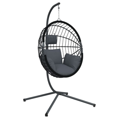 vidaXL Chaise suspendue en forme d'œuf avec support anthracite