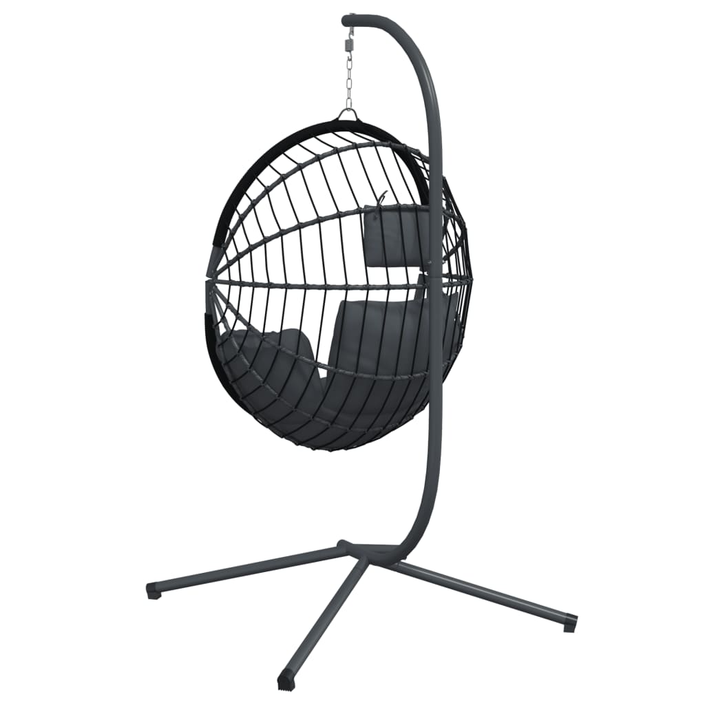 vidaXL Chaise suspendue en forme d'œuf avec support anthracite