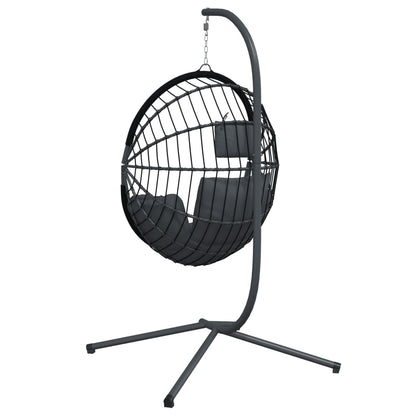 vidaXL Chaise suspendue en forme d'œuf avec support anthracite