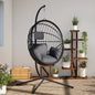 vidaXL Chaise suspendue en forme d'œuf avec support anthracite