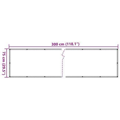 vidaXL Écran d'intimité de jardin crème 300x75 cm PVC
