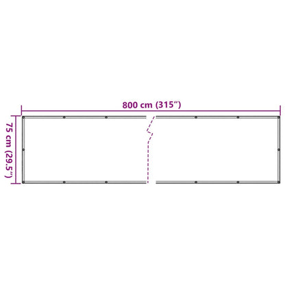 vidaXL Écran d'intimité de jardin crème 800x75 cm PVC
