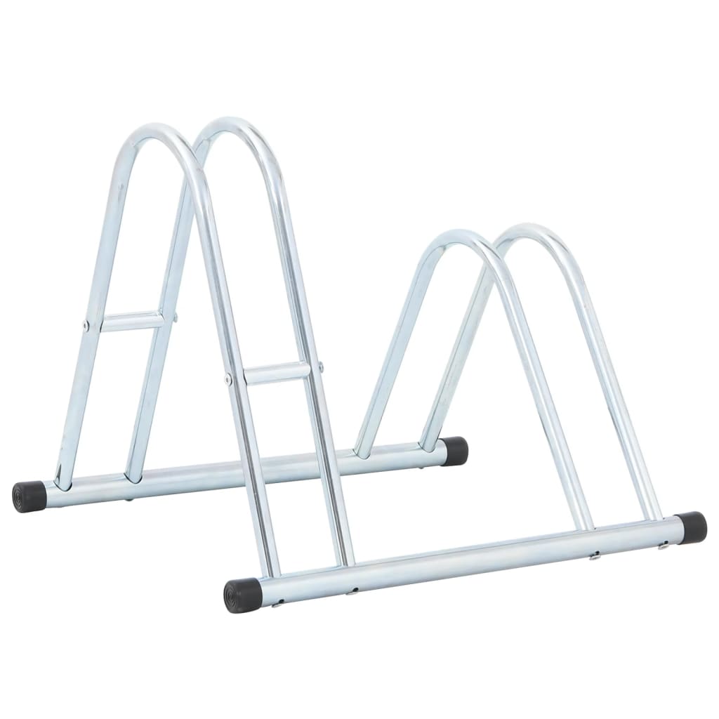 vidaXL Support de vélo au sol autoportant pour 2 vélos acier galvanisé