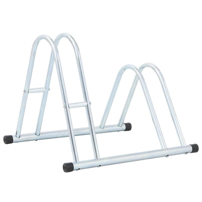 vidaXL Support de vélo au sol autoportant pour 2 vélos acier galvanisé