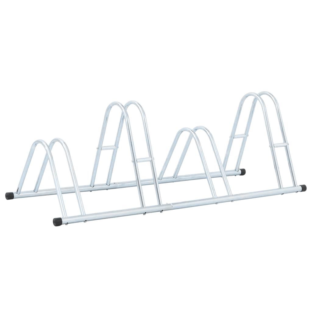 vidaXL Support de vélo au sol autoportant pour 4 vélos acier galvanisé