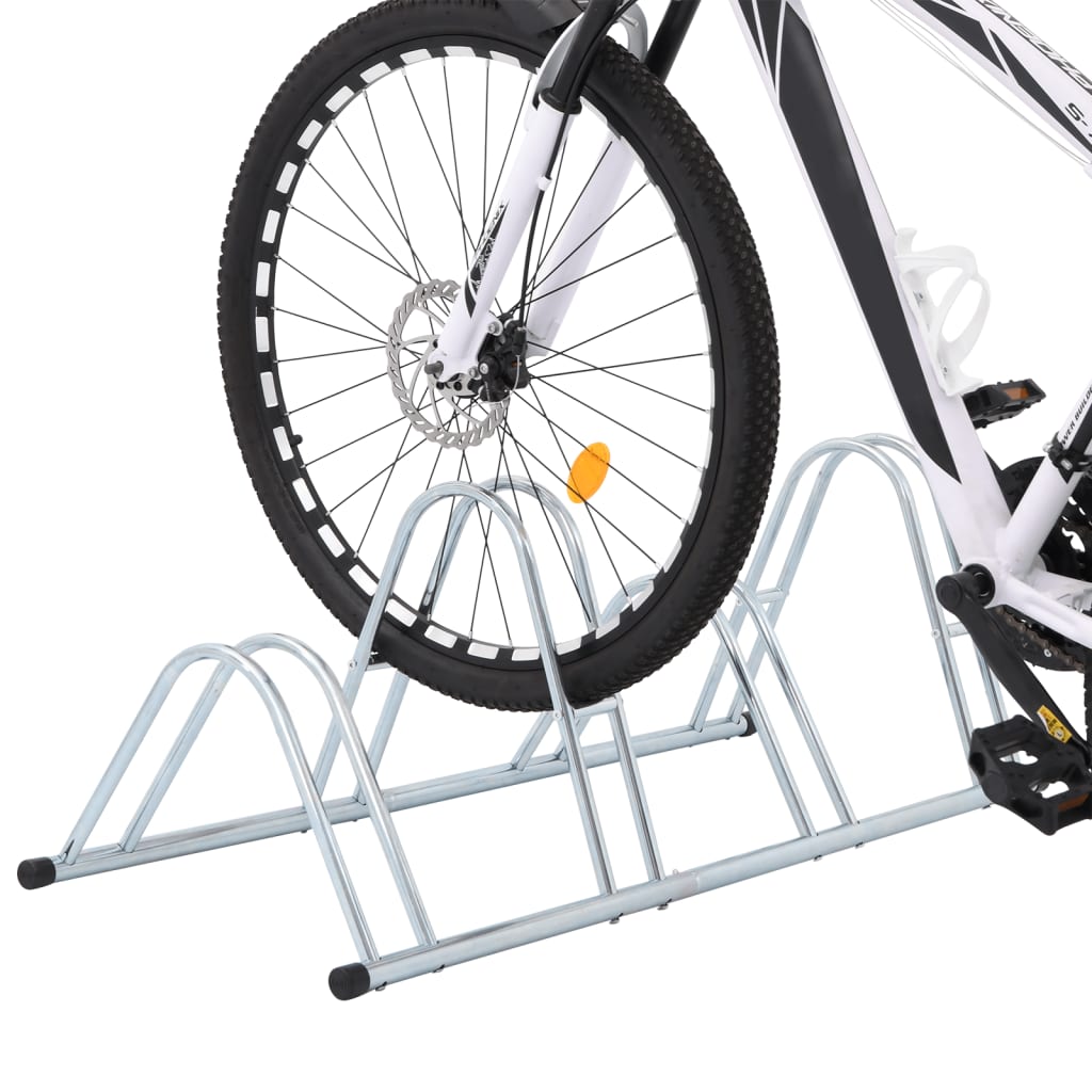 vidaXL Support de vélo au sol autoportant pour 4 vélos acier galvanisé