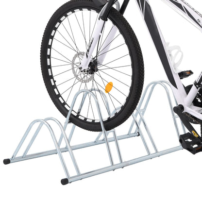 vidaXL Support de vélo au sol autoportant pour 4 vélos acier galvanisé