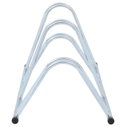 vidaXL Support de vélo au sol autoportant pour 4 vélos acier galvanisé