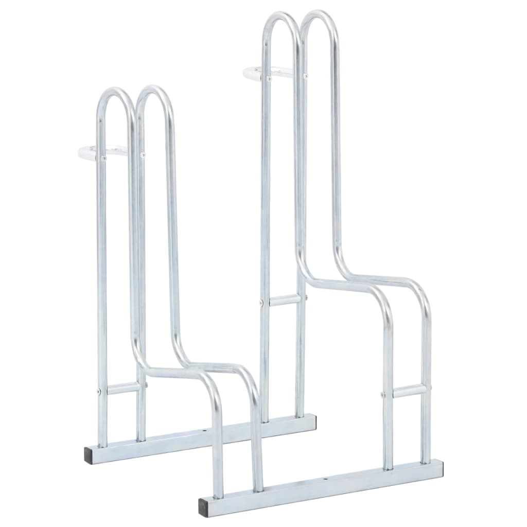 vidaXL Support de vélo au sol autoportant pour 2 vélos acier galvanisé
