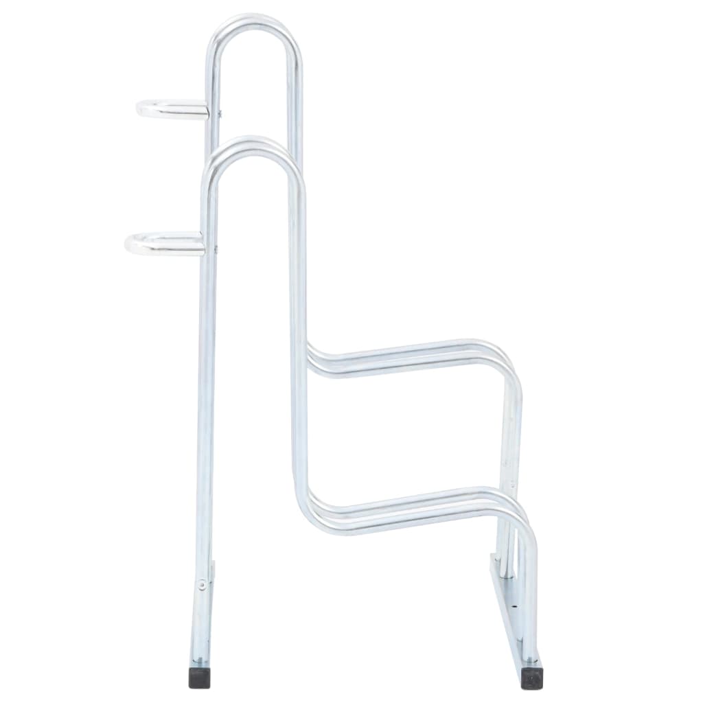 vidaXL Support de vélo au sol autoportant pour 2 vélos acier galvanisé