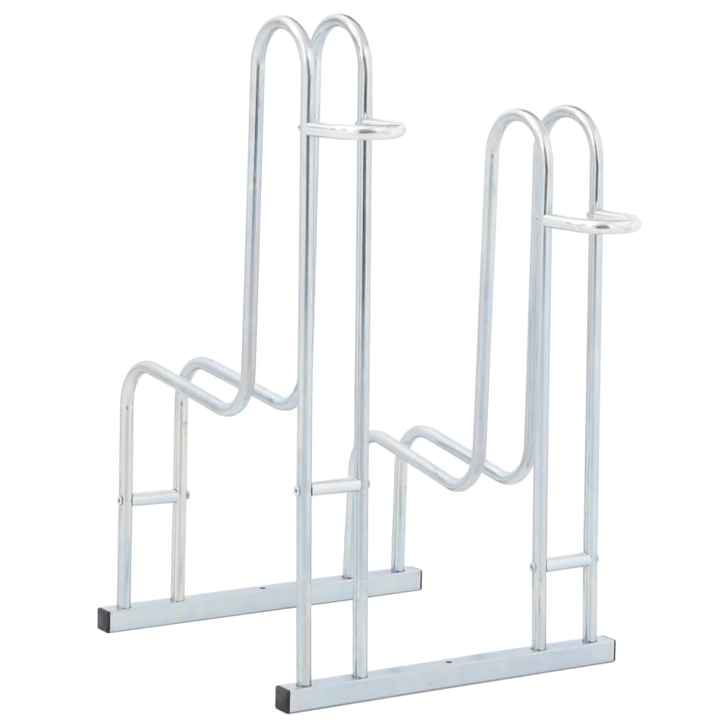 vidaXL Support de vélo au sol autoportant pour 2 vélos acier galvanisé
