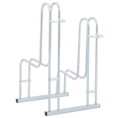 vidaXL Support de vélo au sol autoportant pour 2 vélos acier galvanisé