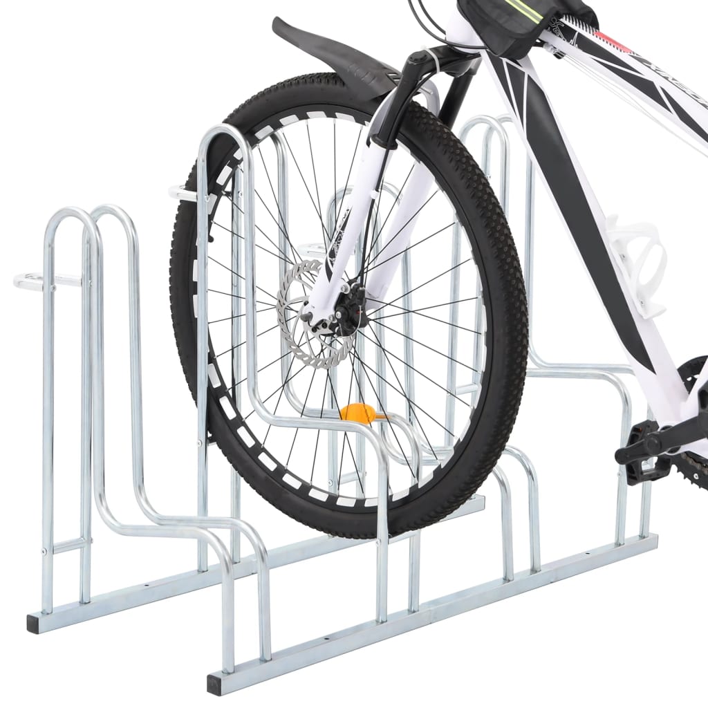 vidaXL Support de vélo au sol autoportant pour 4 vélos acier galvanisé