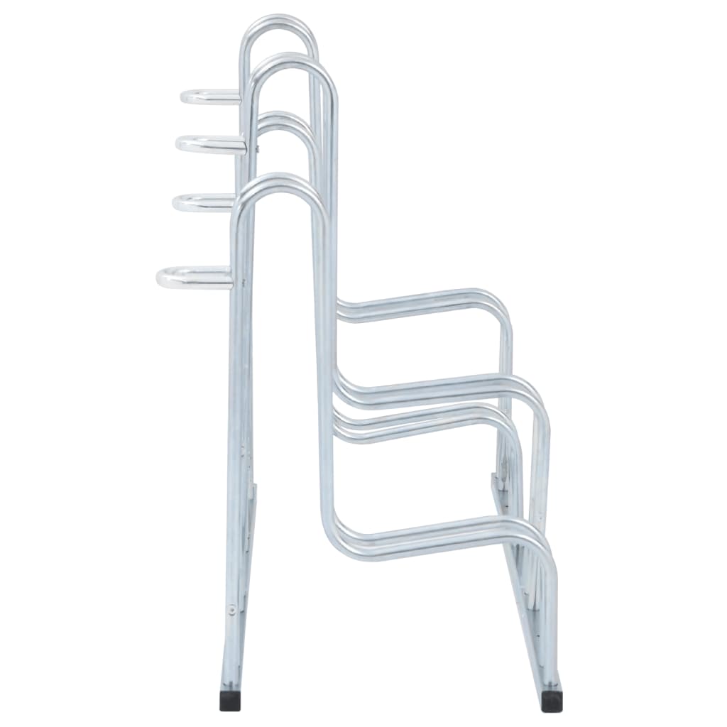 vidaXL Support de vélo au sol autoportant pour 4 vélos acier galvanisé