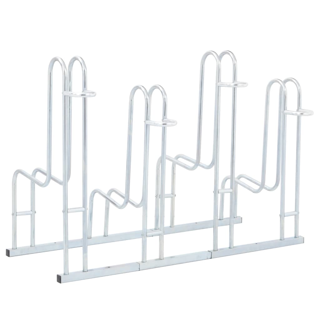 vidaXL Support de vélo au sol autoportant pour 4 vélos acier galvanisé