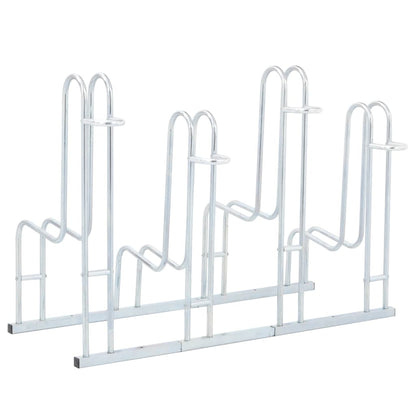 vidaXL Support de vélo au sol autoportant pour 4 vélos acier galvanisé