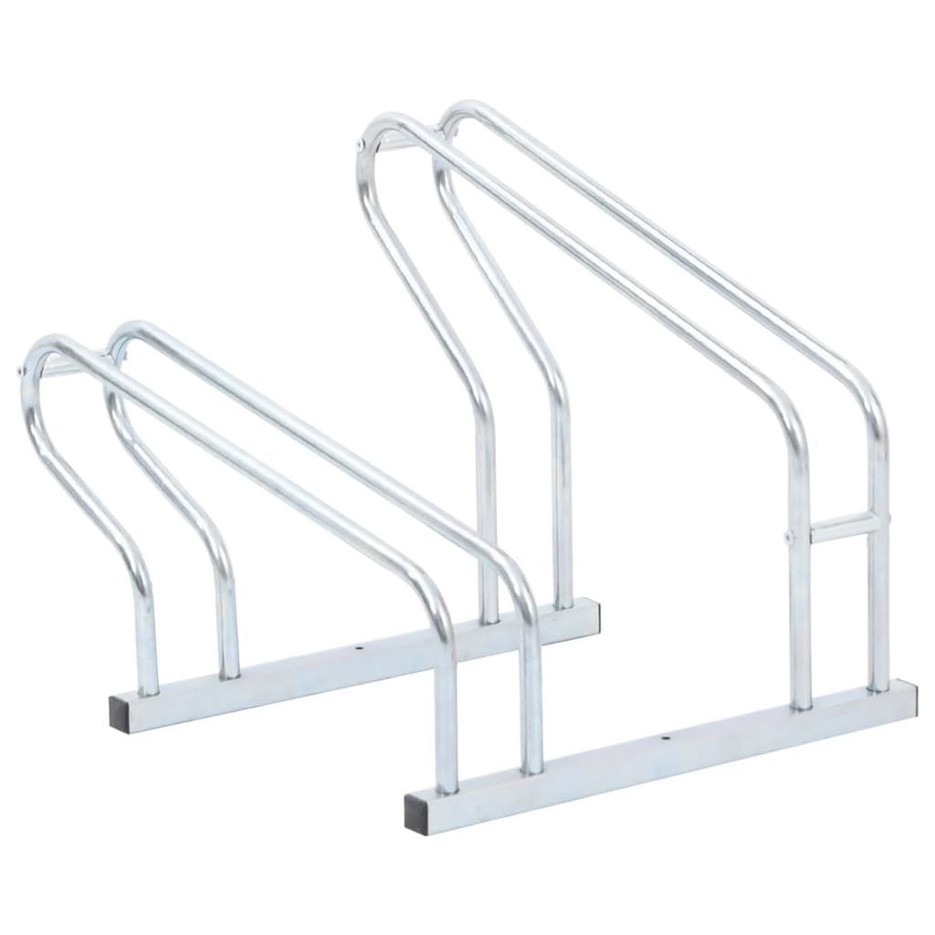 vidaXL Support de vélo au sol autoportant pour 2 vélos acier galvanisé